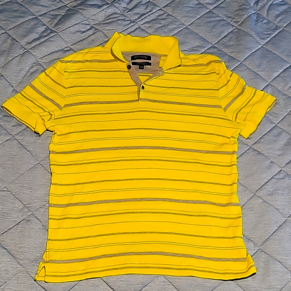Banana republic luxury touch ultra standard fit medium men's polo yellow